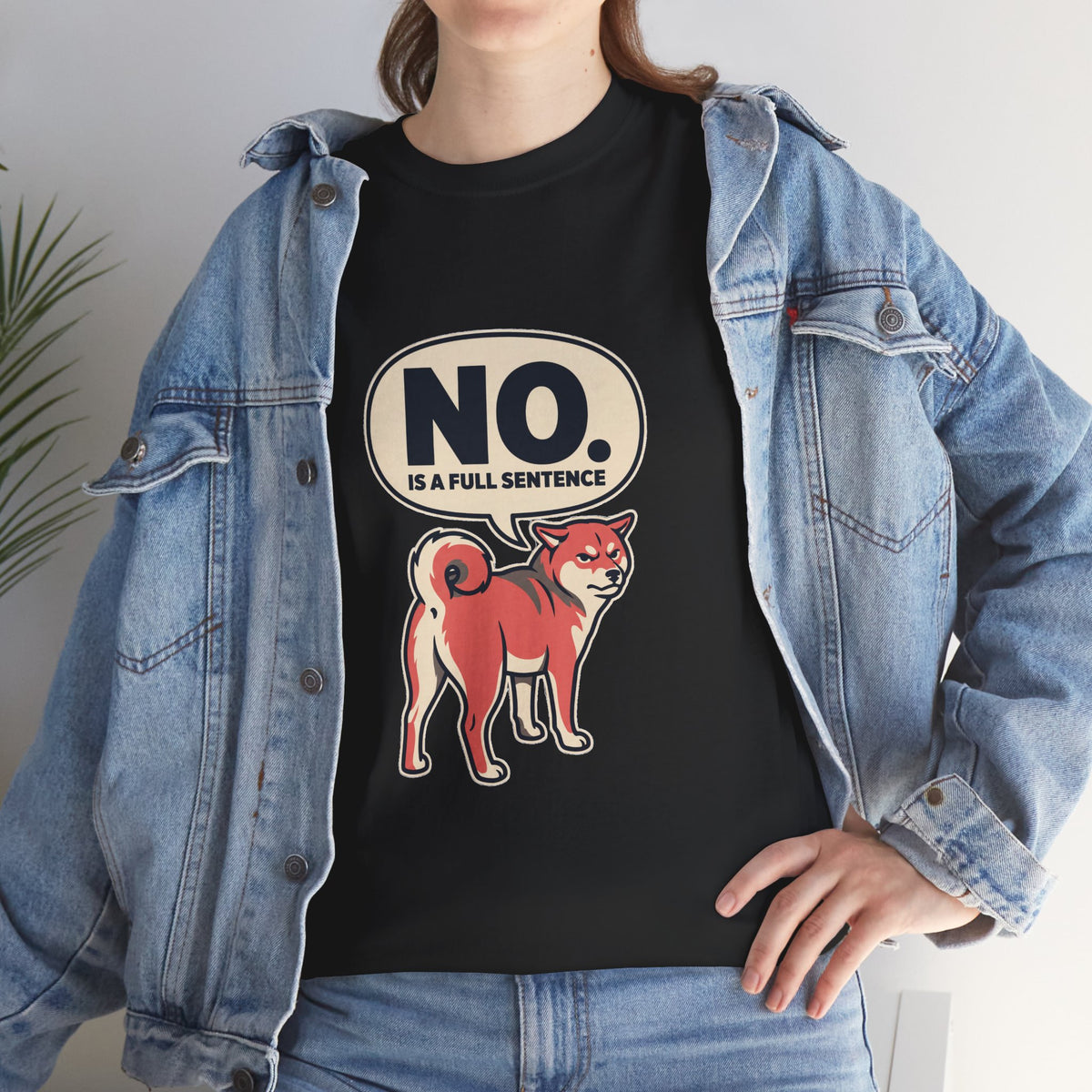 No Is A Full Sentence — Funny Shiba Tee | Petsy Square