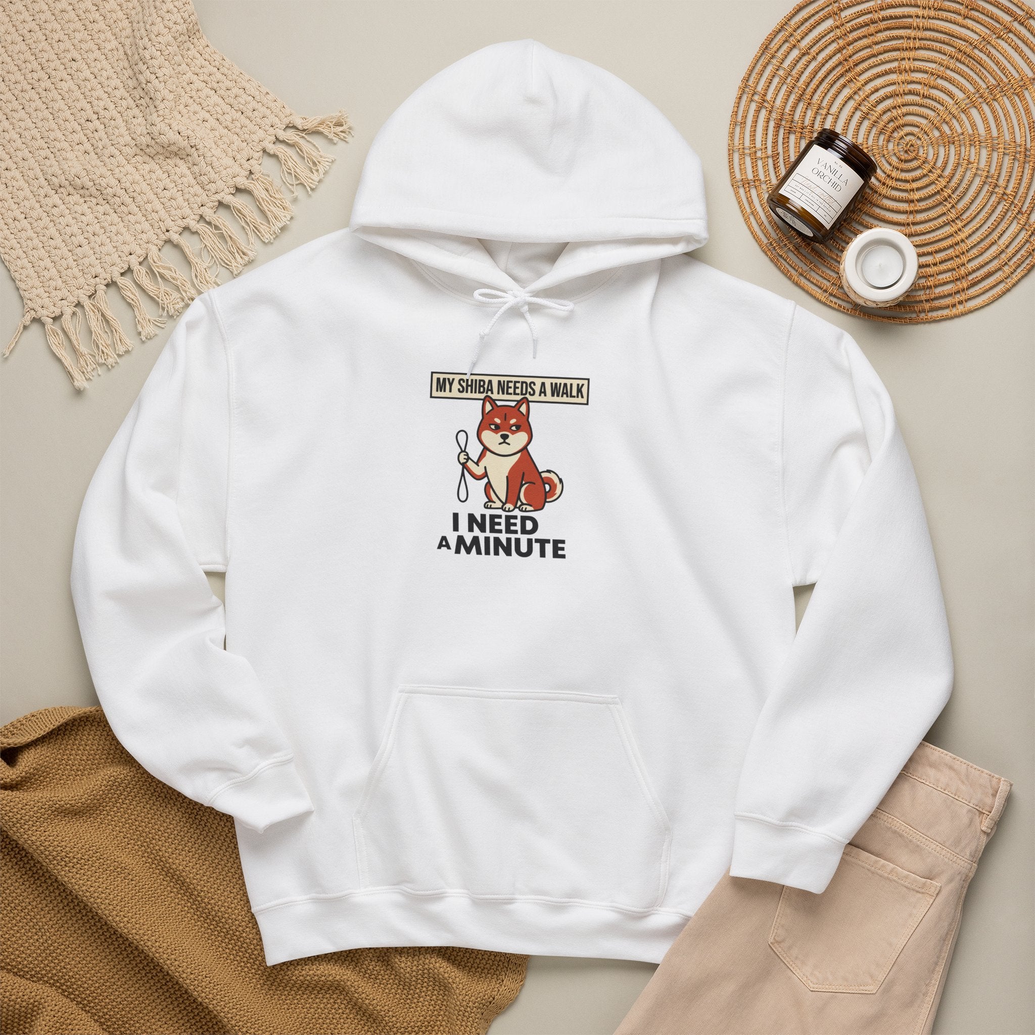 My Shiba Needs A Walk I Need A Minute — Cozy Dog Hoodie | Petsy Square
