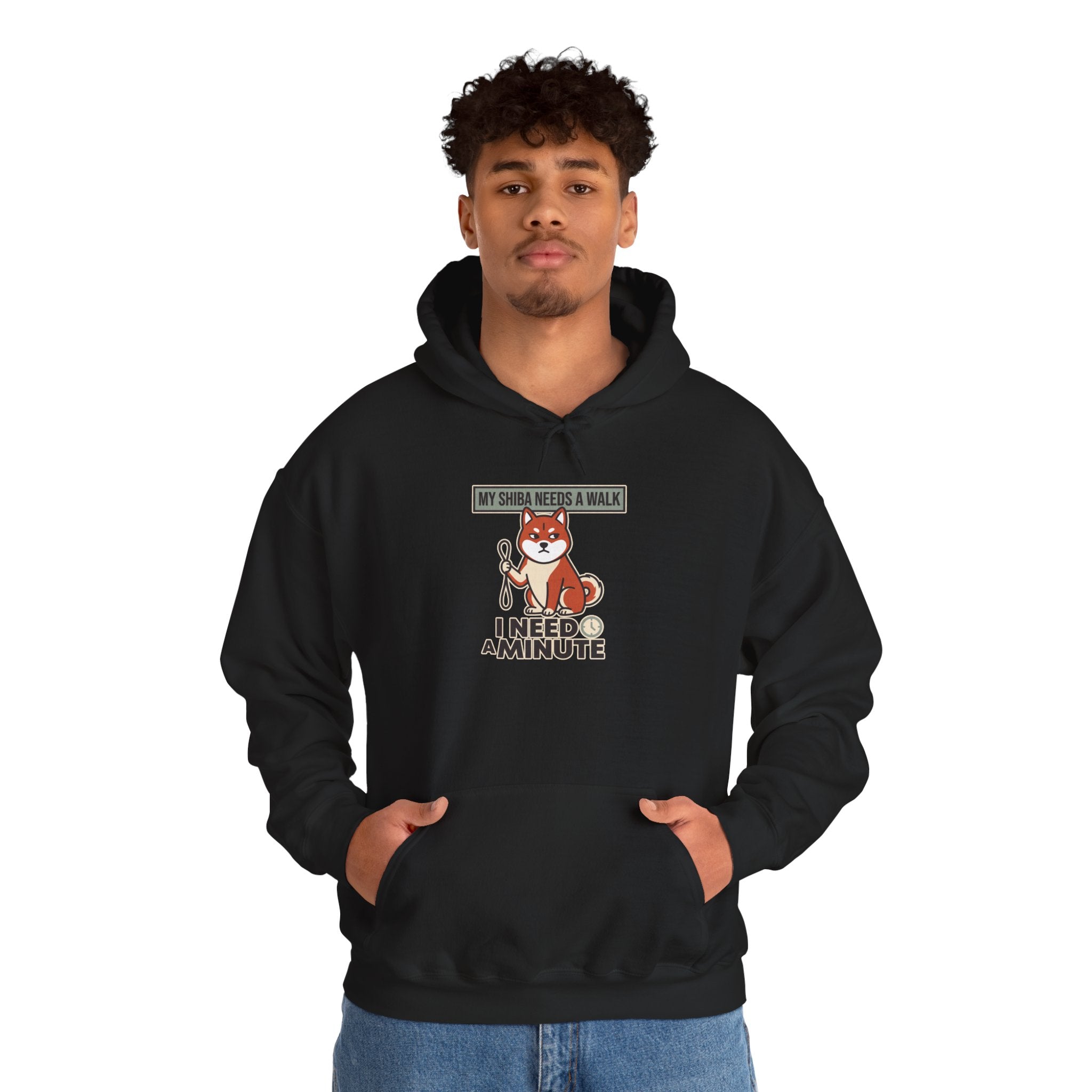 My Shiba Needs A Walk I Need A Minute — Cozy Dog Hoodie | Petsy Square