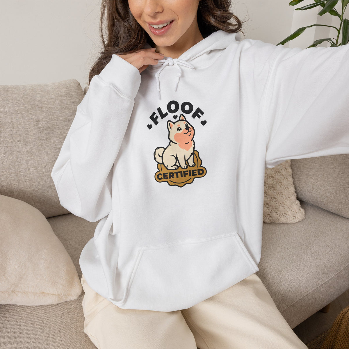 Floof Certified — Cozy Cream Shiba Inu Hoodie | Petsy Square