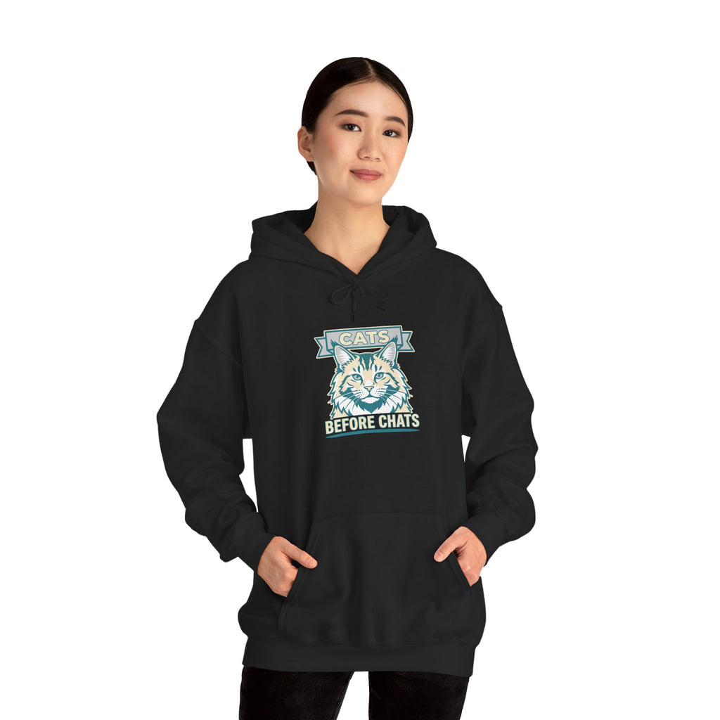 Cats Before Chats — Cozy Introvert Cat Lover Hoodie | Petsy Square