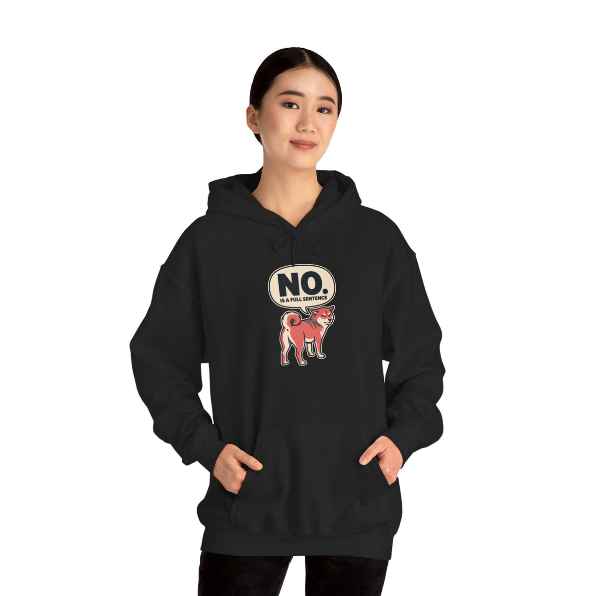 No Is A Full Sentence — Cozy Shiba Hoodie | Petsy Square