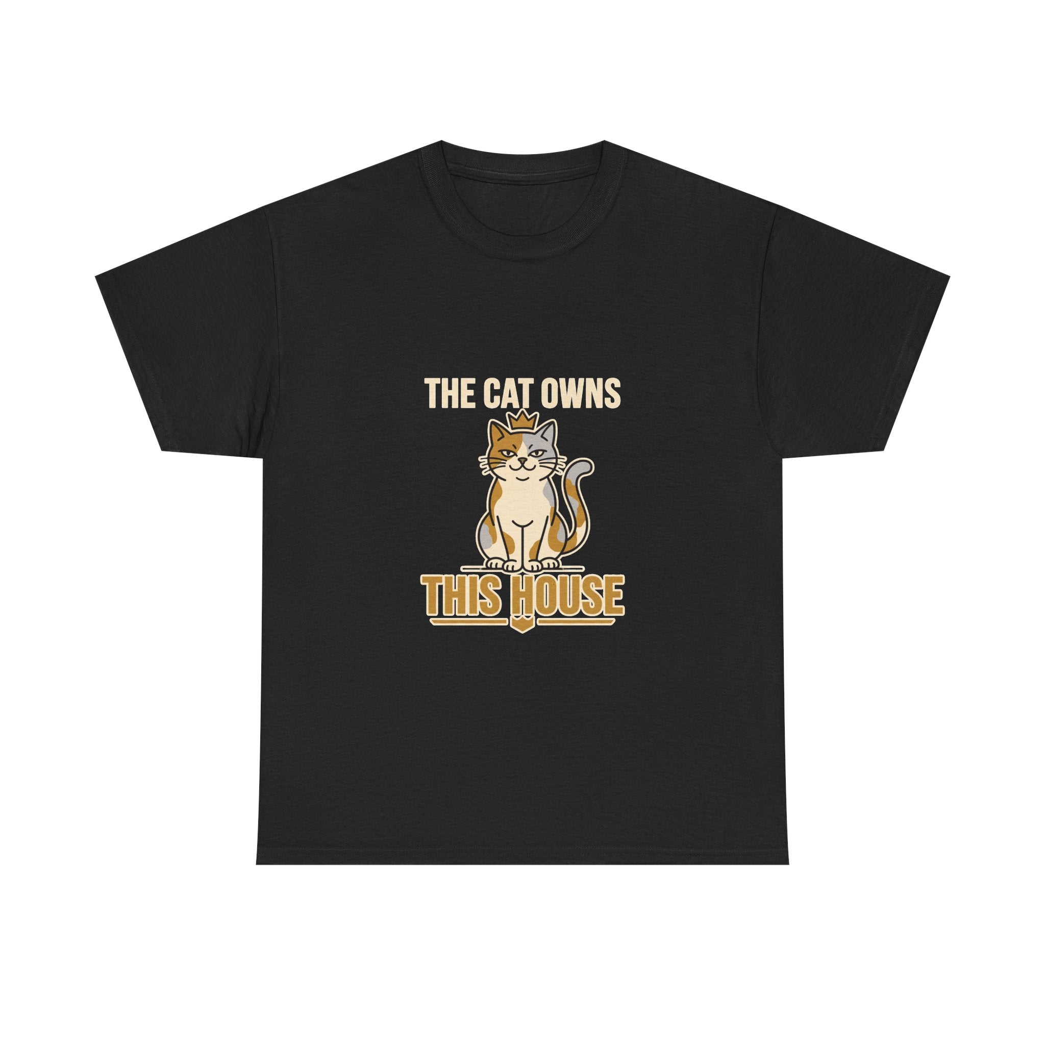The Cat Owns This House — Funny Cat Lover Tee | Petsy Square