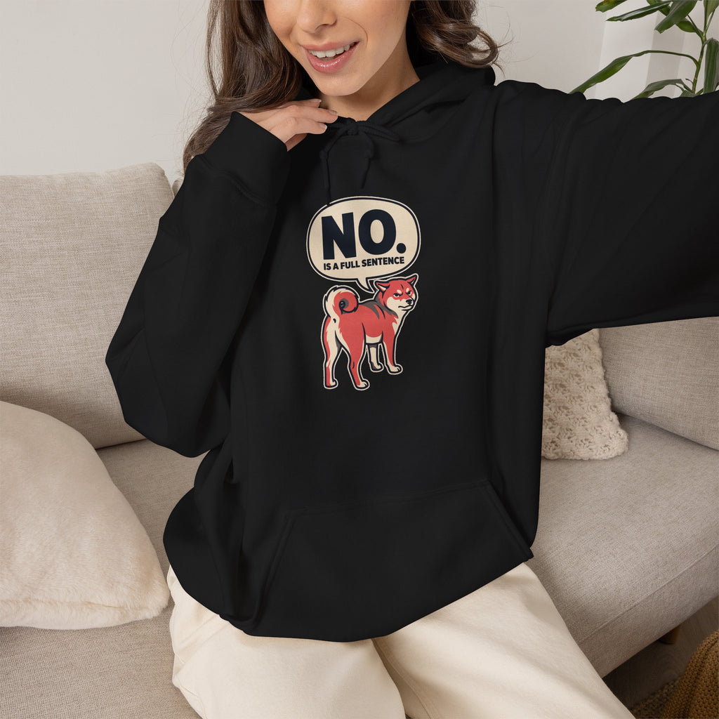 No Is A Full Sentence — Cozy Shiba Hoodie | Petsy Square