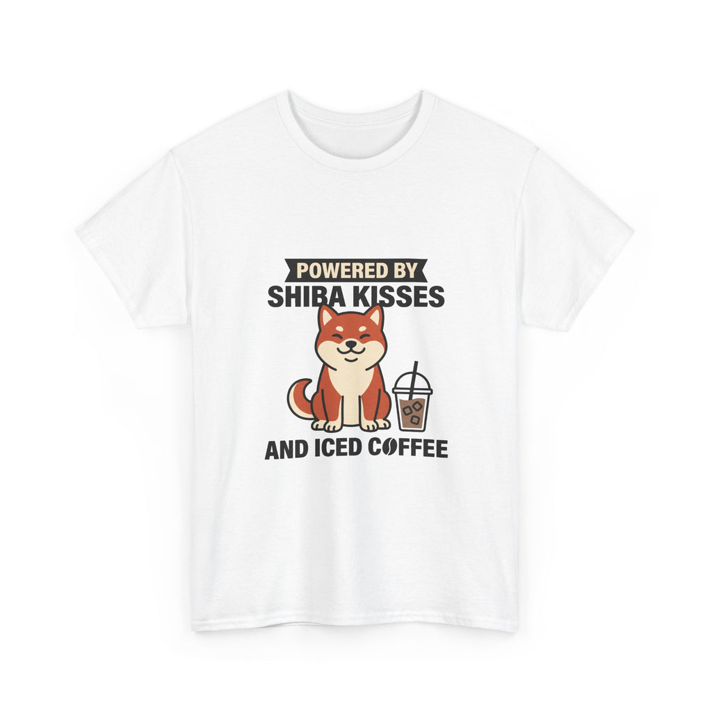 Powered By Shiba Kisses And Iced Coffee — Funny Dog Tee | Petsy Square