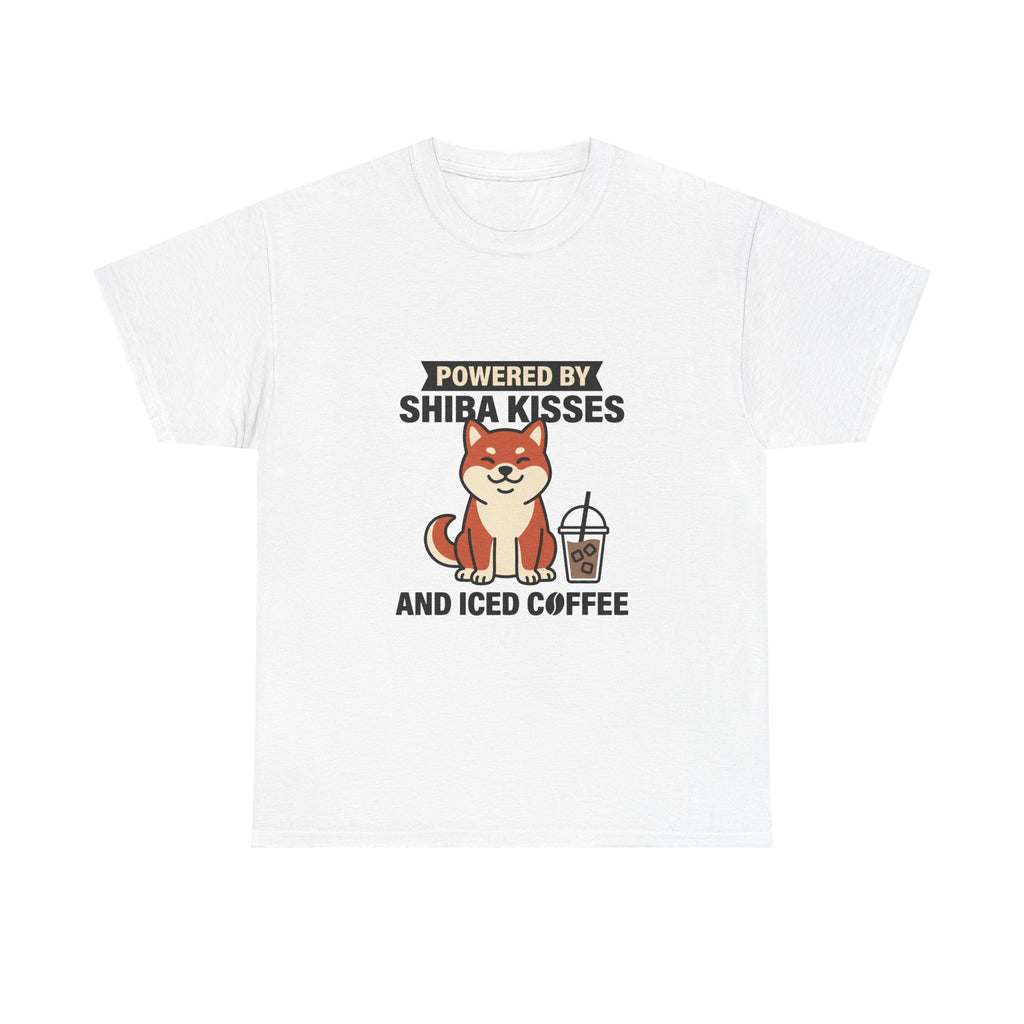 Powered By Shiba Kisses And Iced Coffee — Funny Dog Tee | Petsy Square