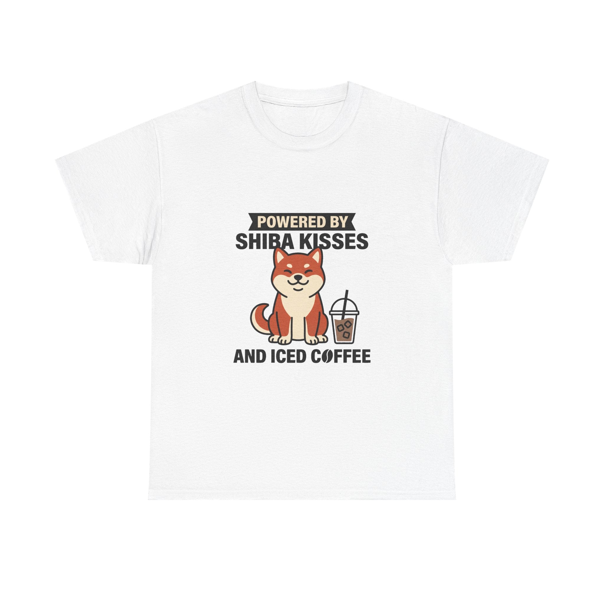 Powered By Shiba Kisses And Iced Coffee — Funny Dog Tee | Petsy Square