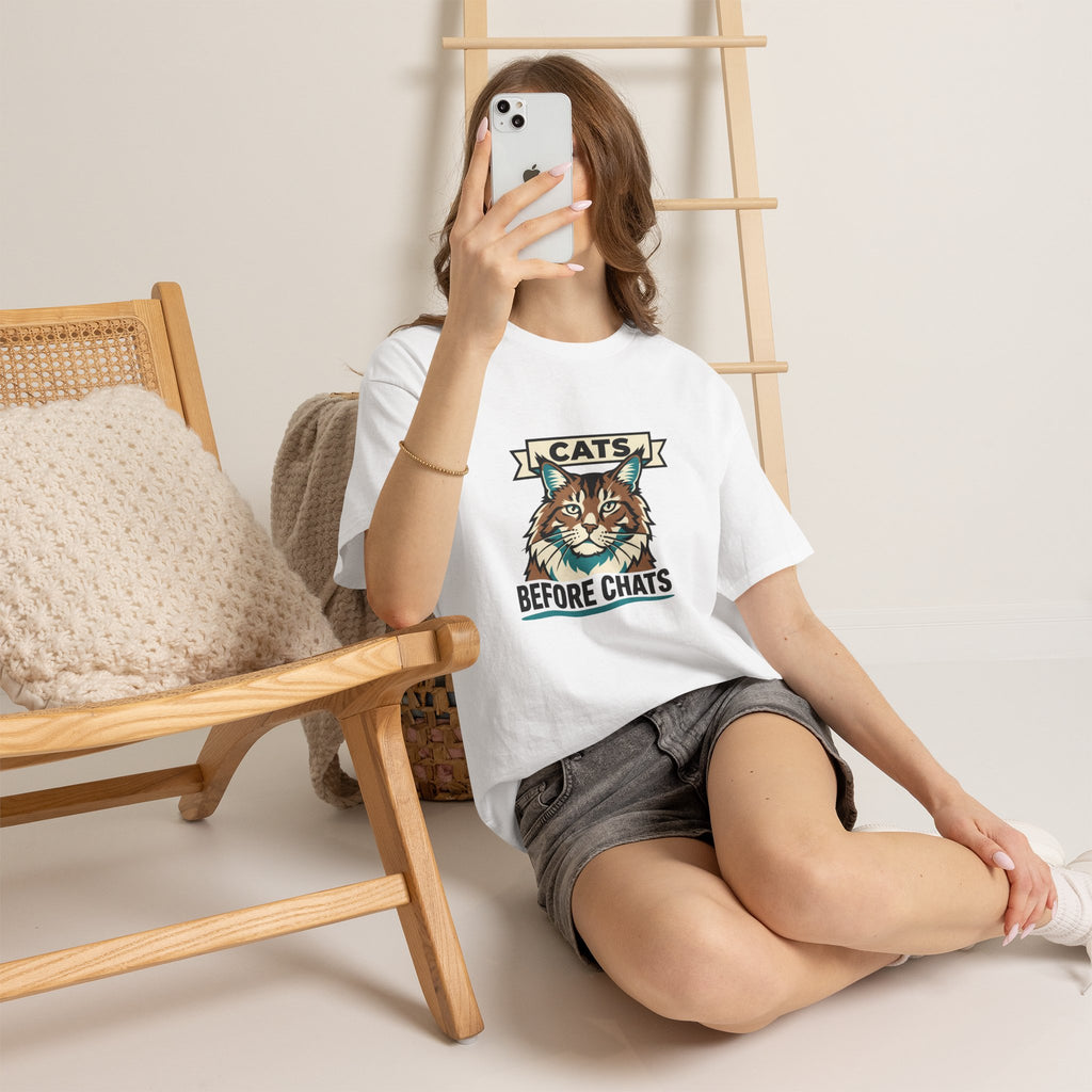 Cats Before Chats — Funny Introvert Cat Lover Tee | Petsy Square