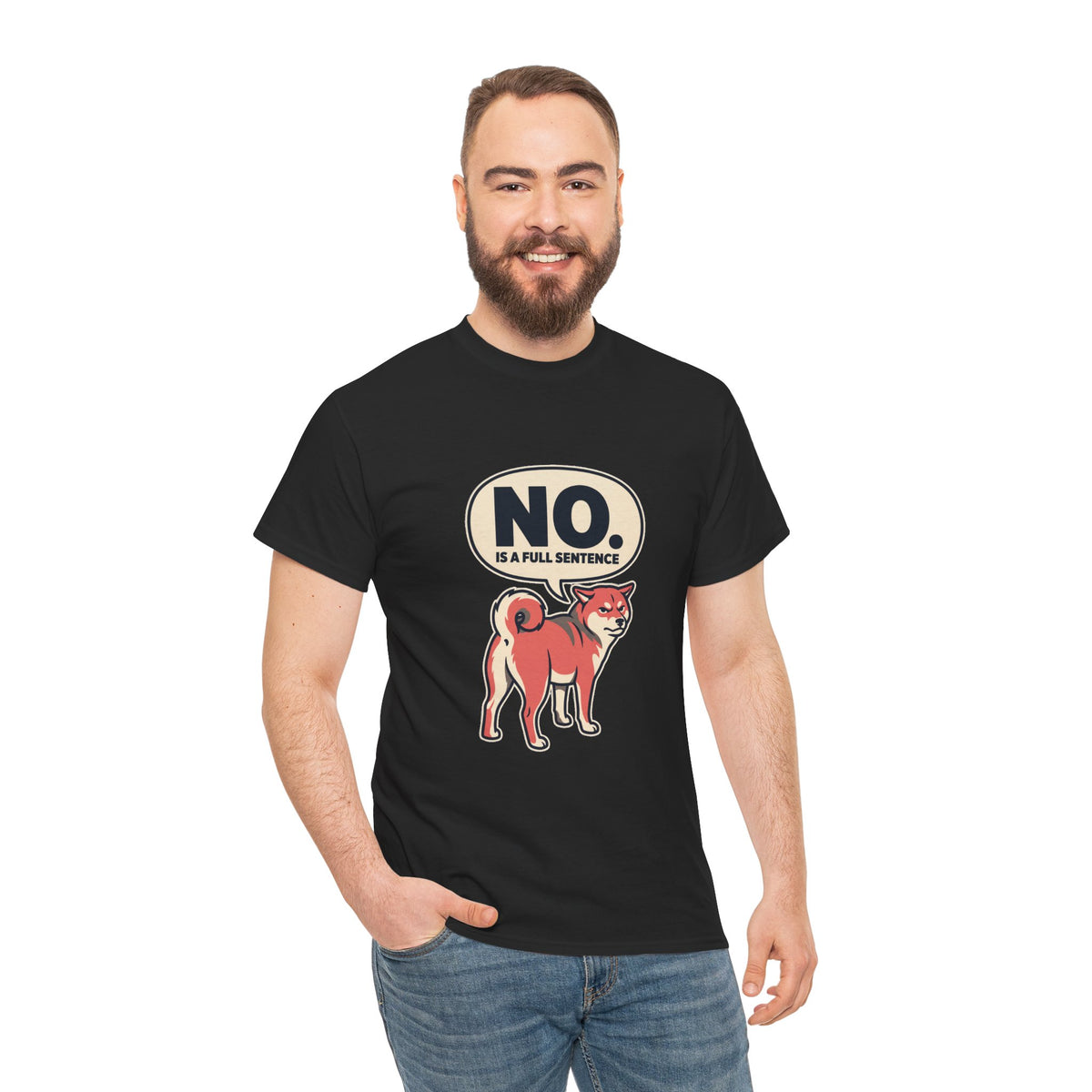 No Is A Full Sentence — Funny Shiba Tee | Petsy Square