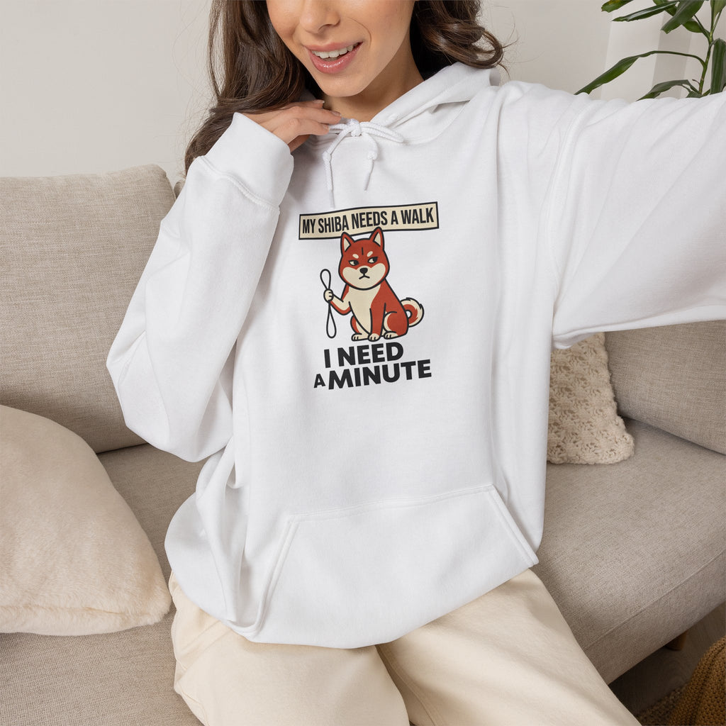 My Shiba Needs A Walk I Need A Minute — Cozy Dog Hoodie | Petsy Square
