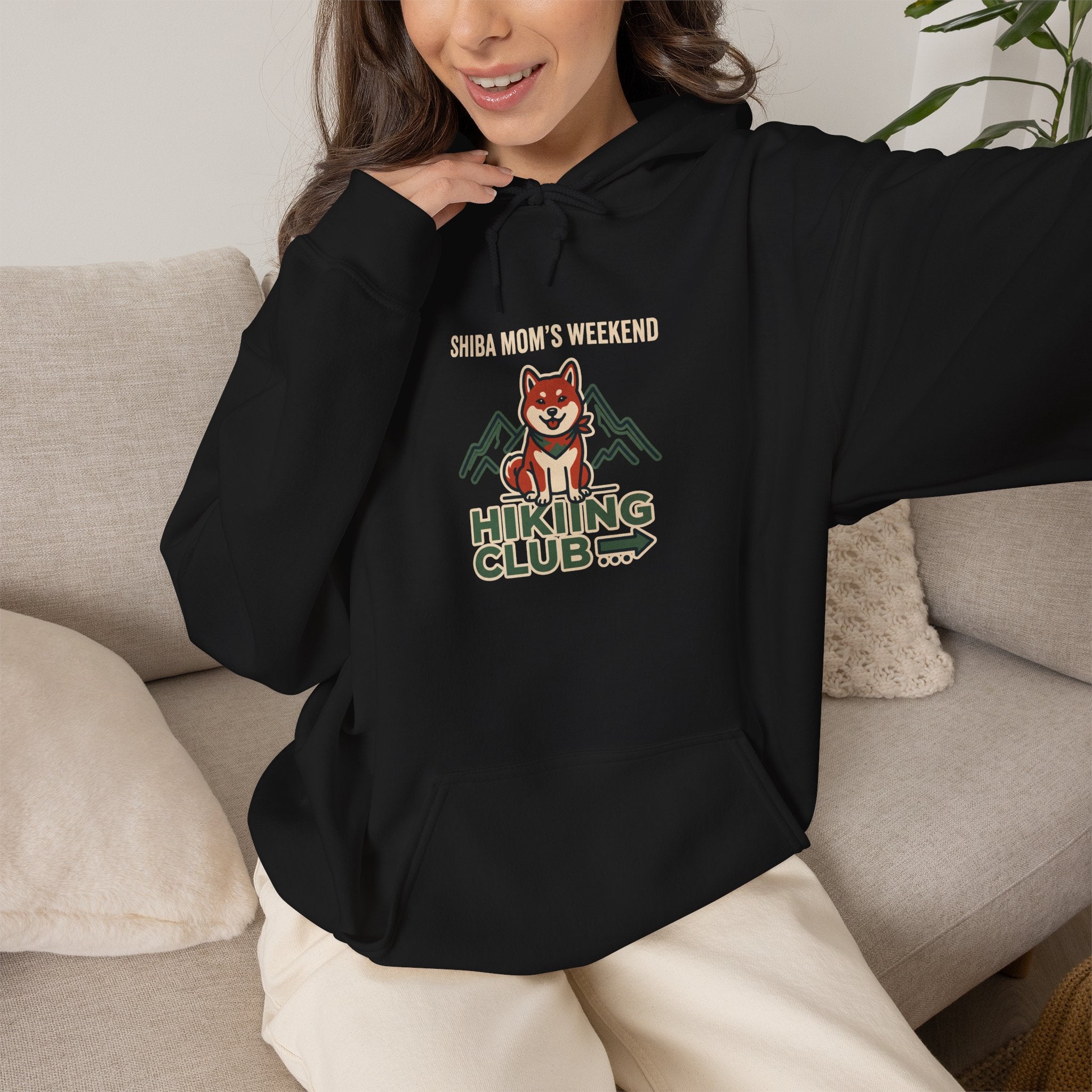 Shiba Mom's Weekend Hiking Club — Cozy Shiba Inu Hoodie | Petsy Square