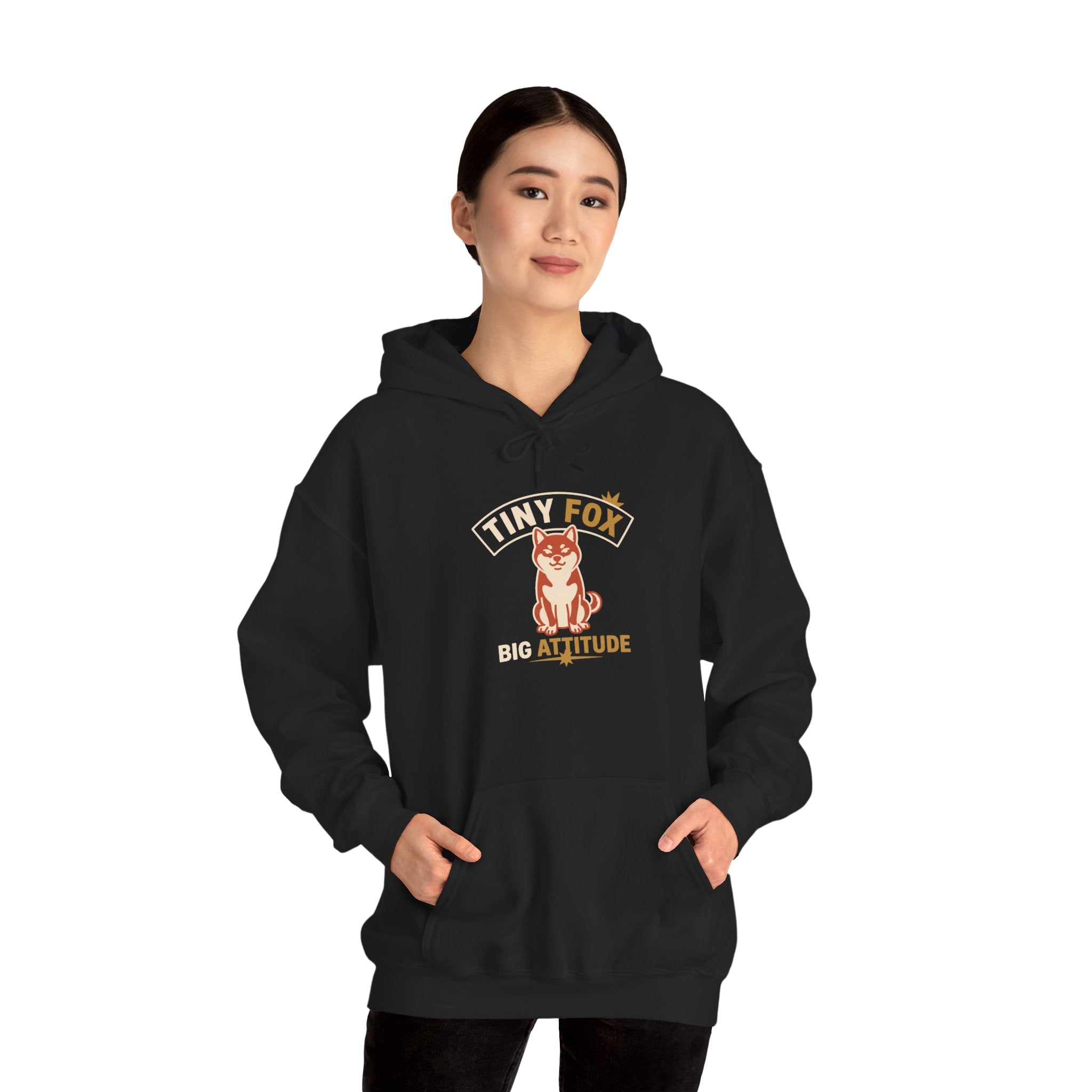 Tiny Fox Big Attitude — Cozy Funny Shiba Inu Hoodie | Petsy Square