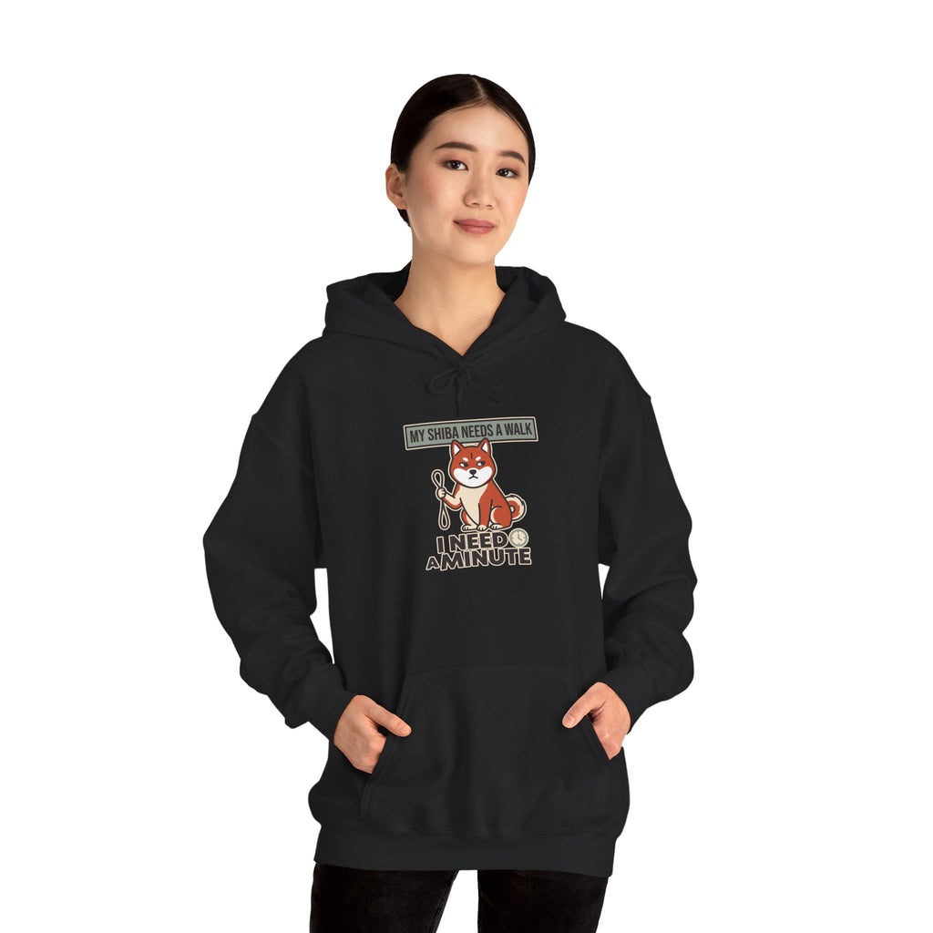 My Shiba Needs A Walk I Need A Minute — Cozy Dog Hoodie | Petsy Square