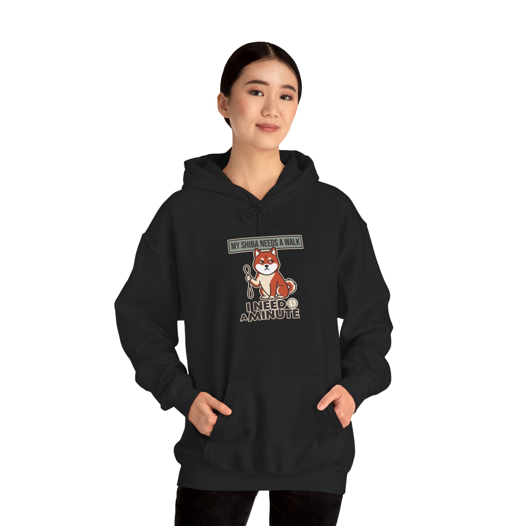 My Shiba Needs A Walk I Need A Minute — Cozy Dog Hoodie | Petsy Square