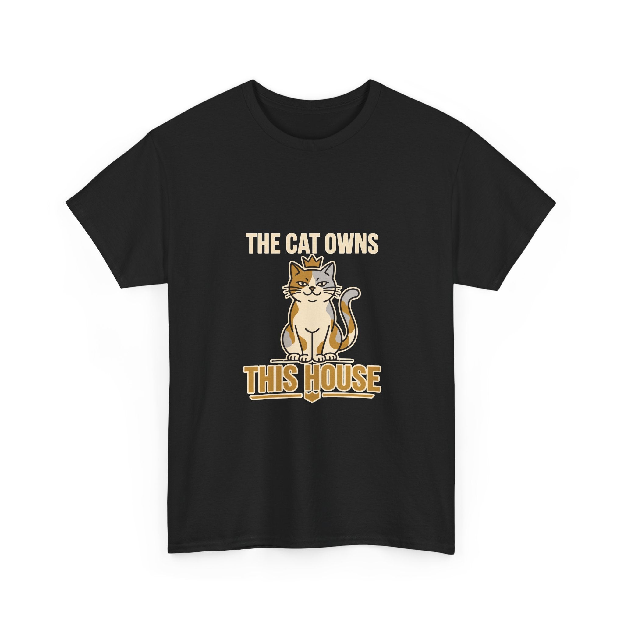 The Cat Owns This House — Funny Cat Lover Tee | Petsy Square