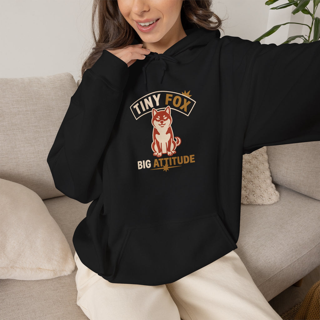 Tiny Fox Big Attitude — Cozy Funny Shiba Inu Hoodie | Petsy Square