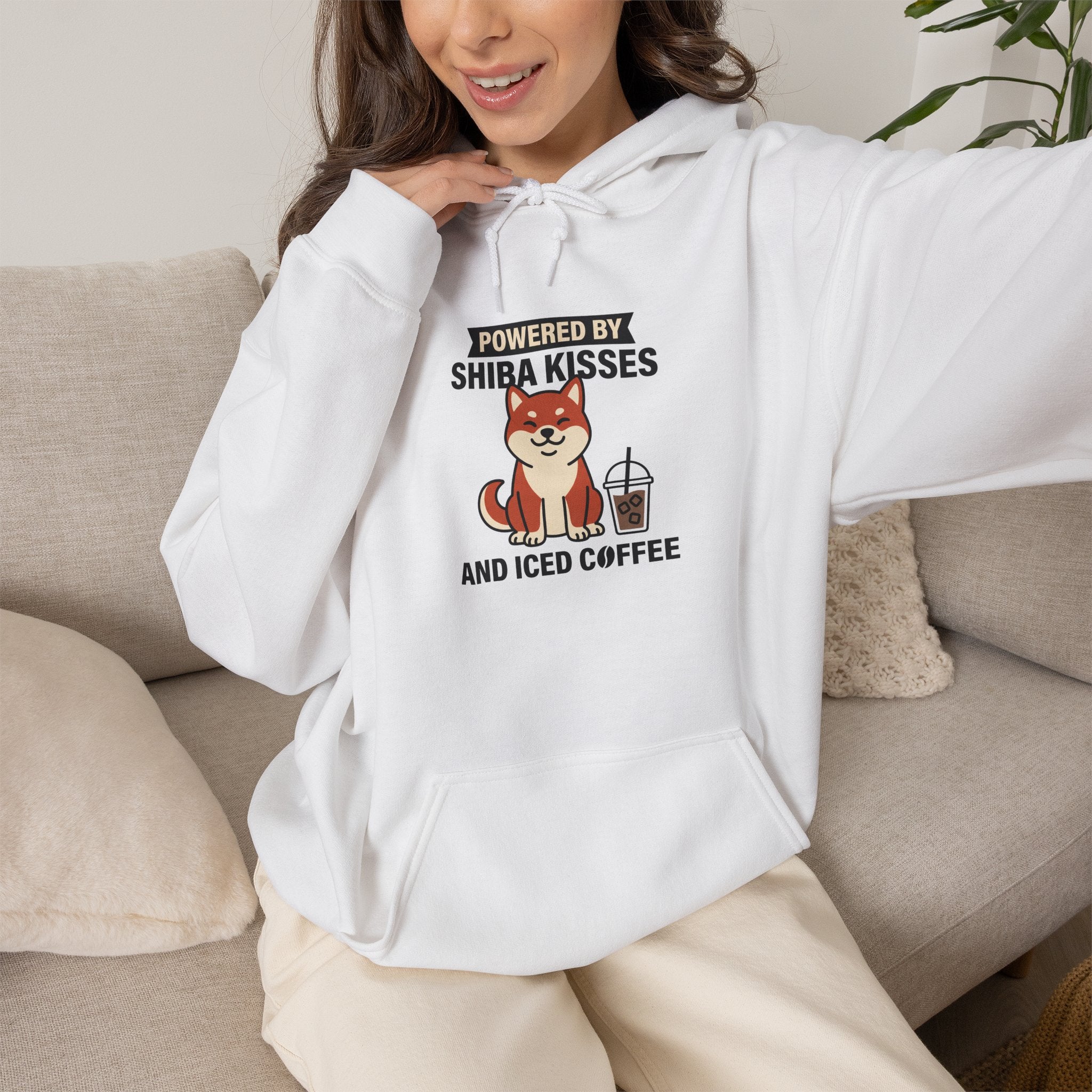 Powered By Shiba Kisses And Iced Coffee — Cozy Dog Hoodie | Petsy Square