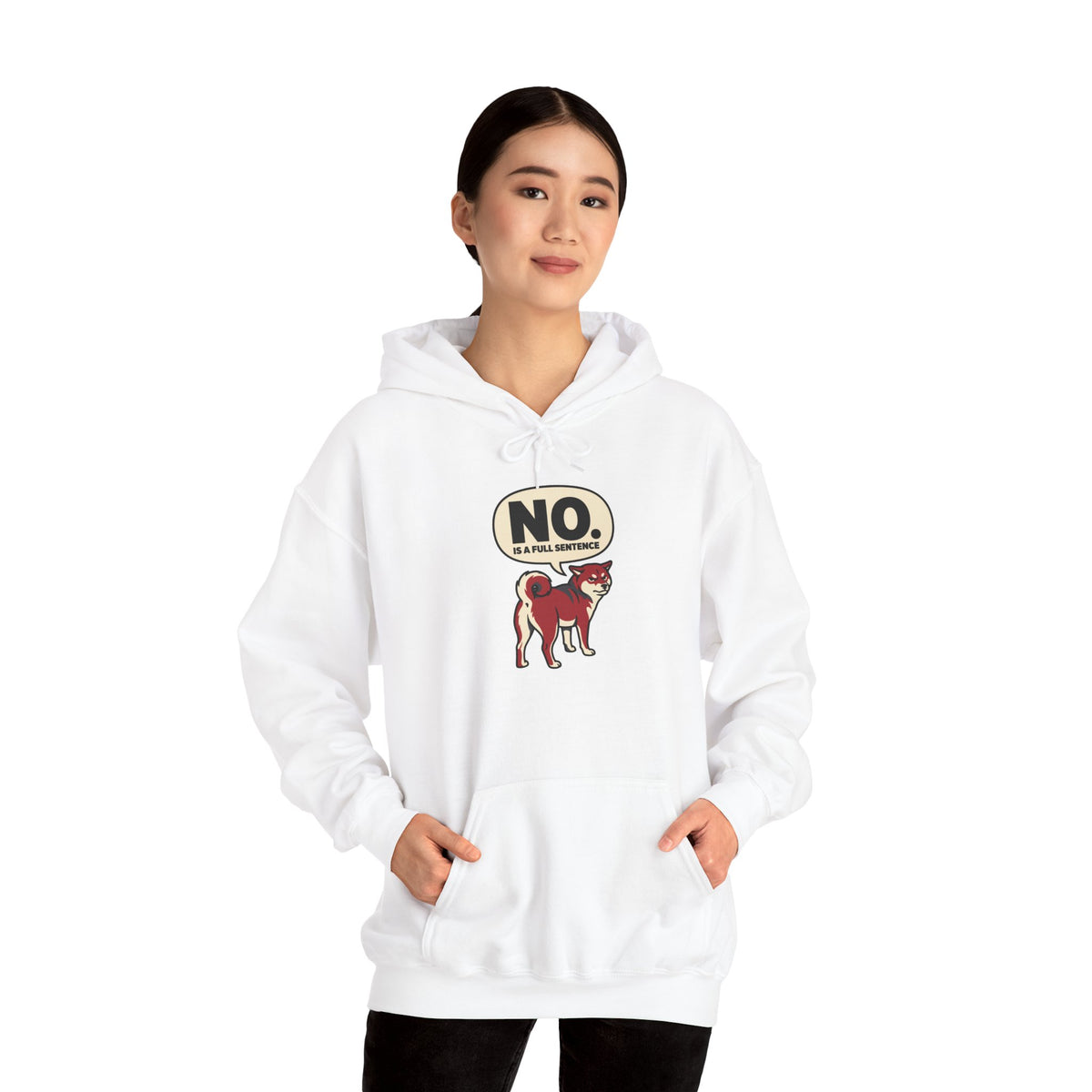 No Is A Full Sentence — Cozy Shiba Hoodie | Petsy Square