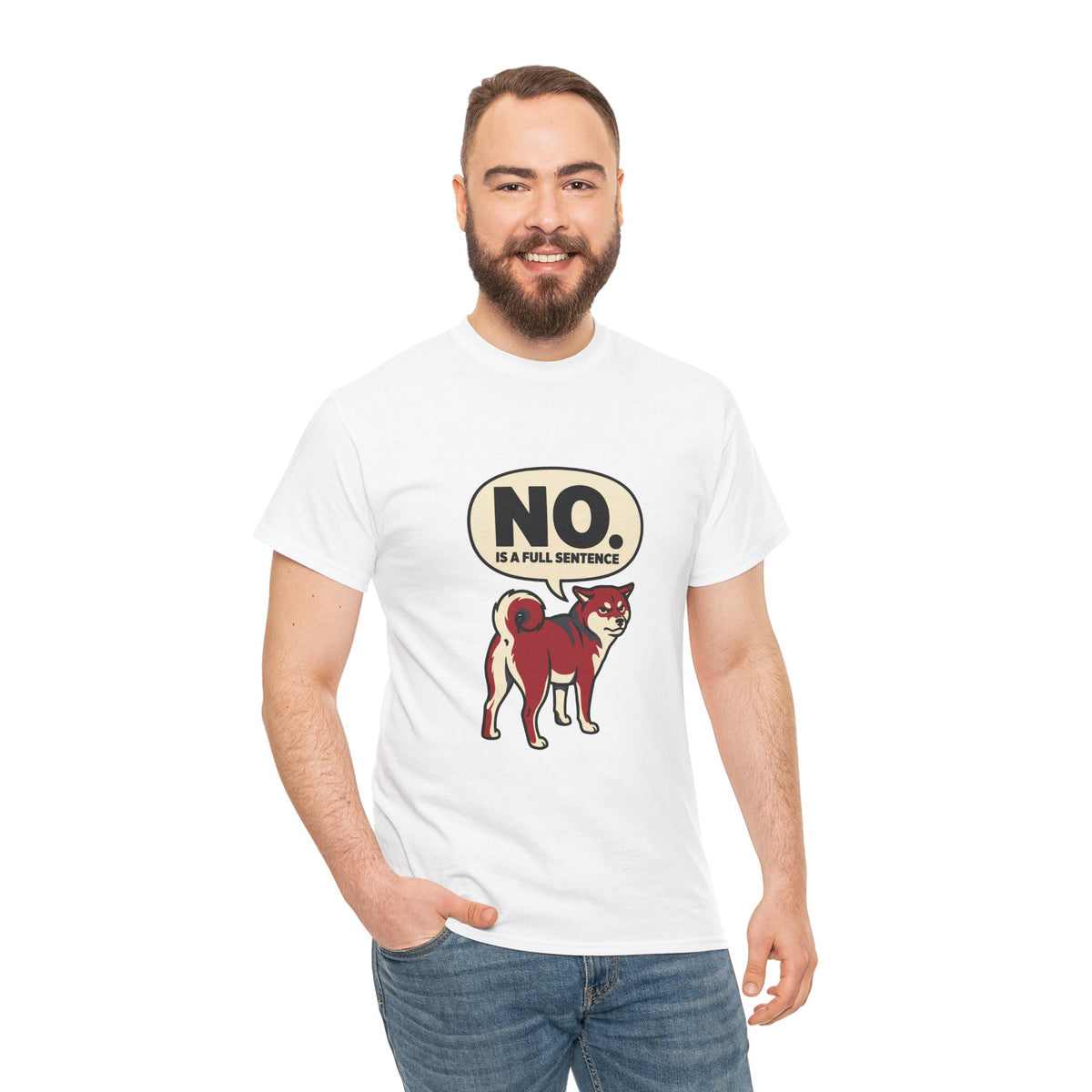 No Is A Full Sentence — Funny Shiba Tee | Petsy Square