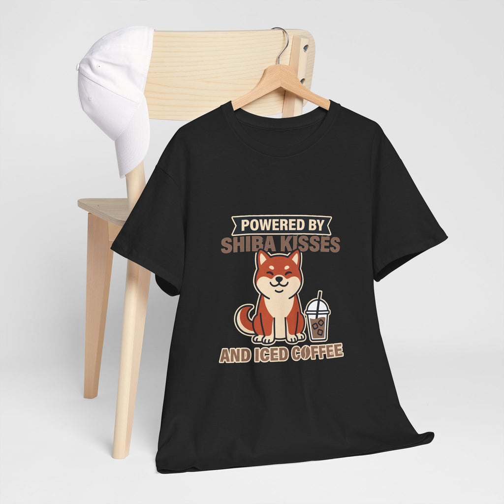 Powered By Shiba Kisses And Iced Coffee — Funny Dog Tee | Petsy Square
