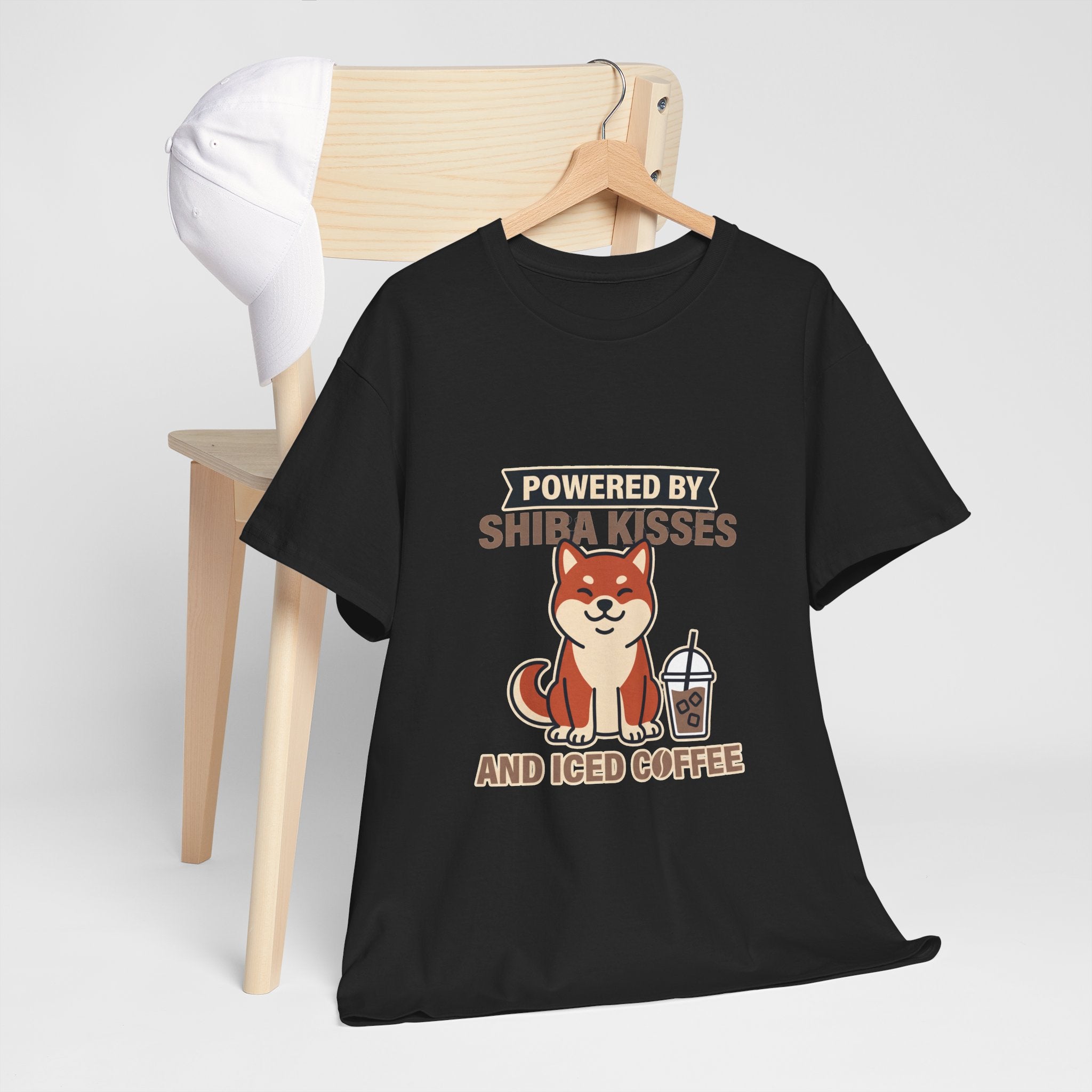 Powered By Shiba Kisses And Iced Coffee — Funny Dog Tee | Petsy Square