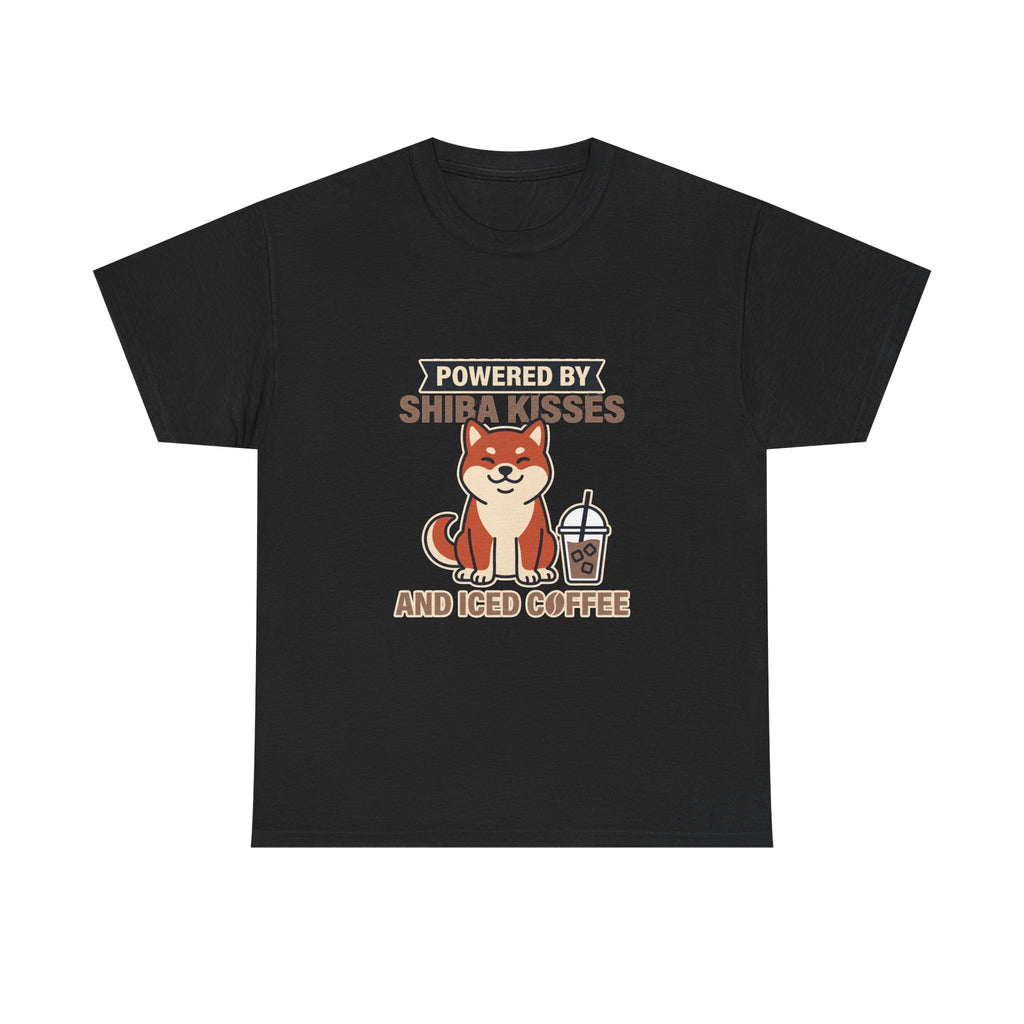 Powered By Shiba Kisses And Iced Coffee — Funny Dog Tee | Petsy Square