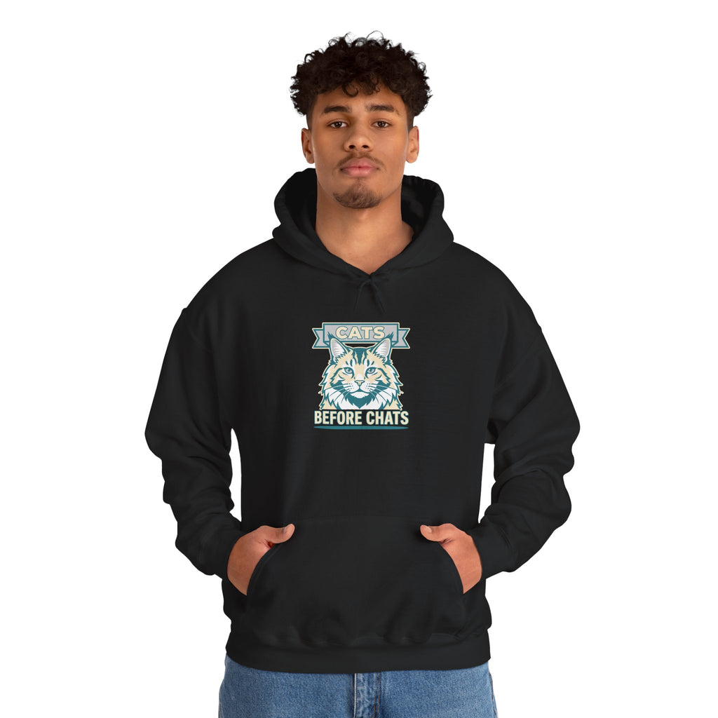 Cats Before Chats — Cozy Introvert Cat Lover Hoodie | Petsy Square