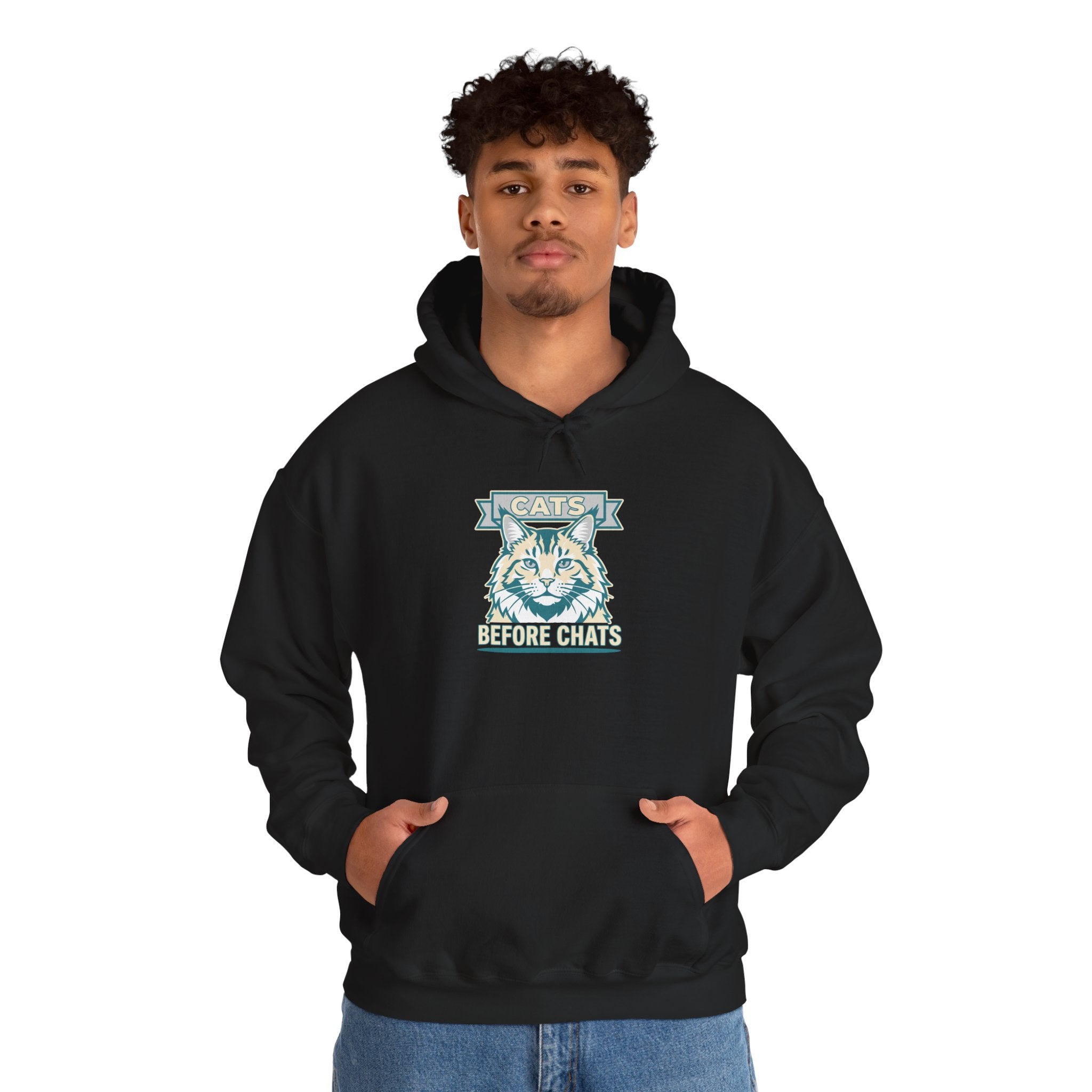 Cats Before Chats — Cozy Introvert Cat Lover Hoodie | Petsy Square