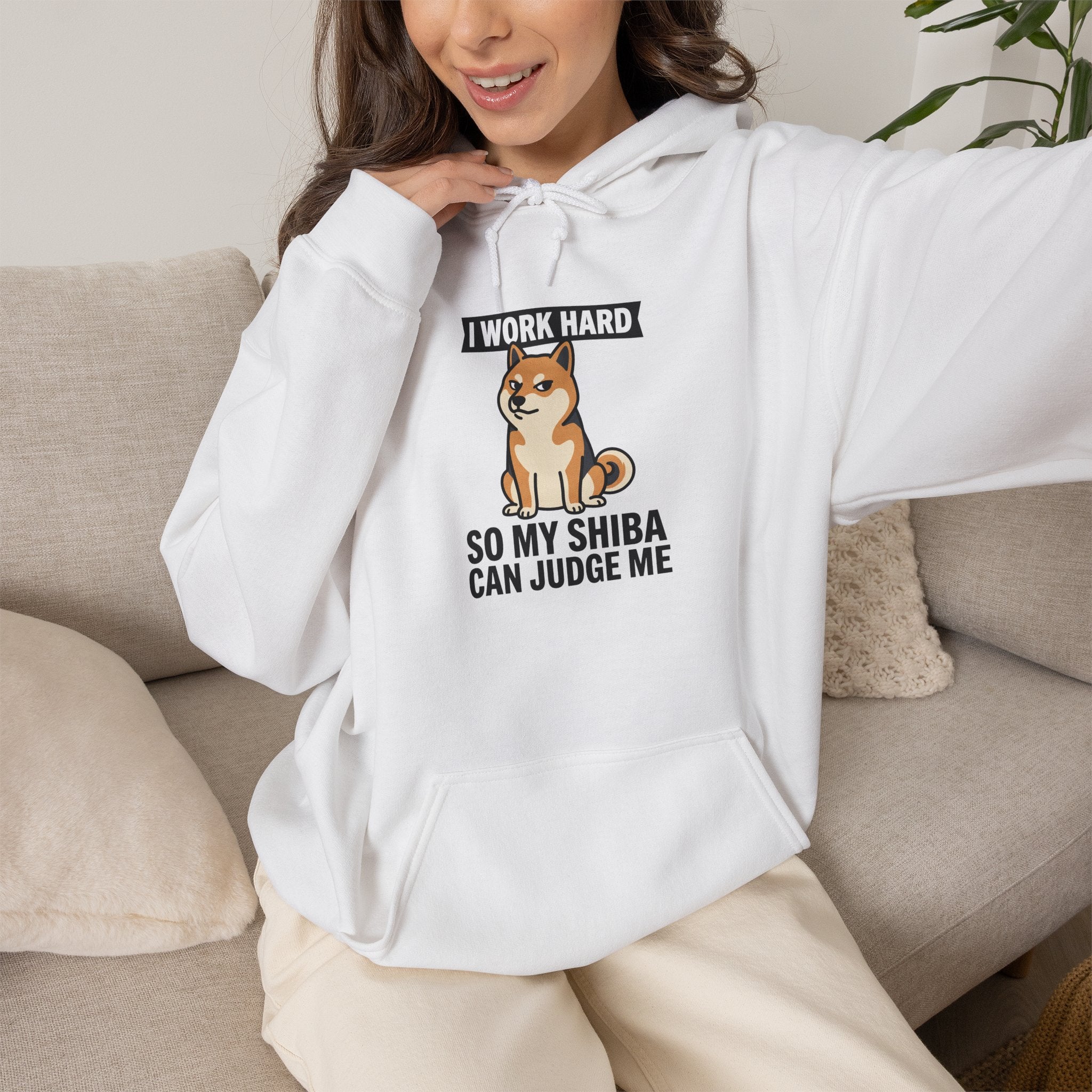 I Work Hard So My Shiba Can Judge Me — Cozy Shiba Hoodie | Petsy Square