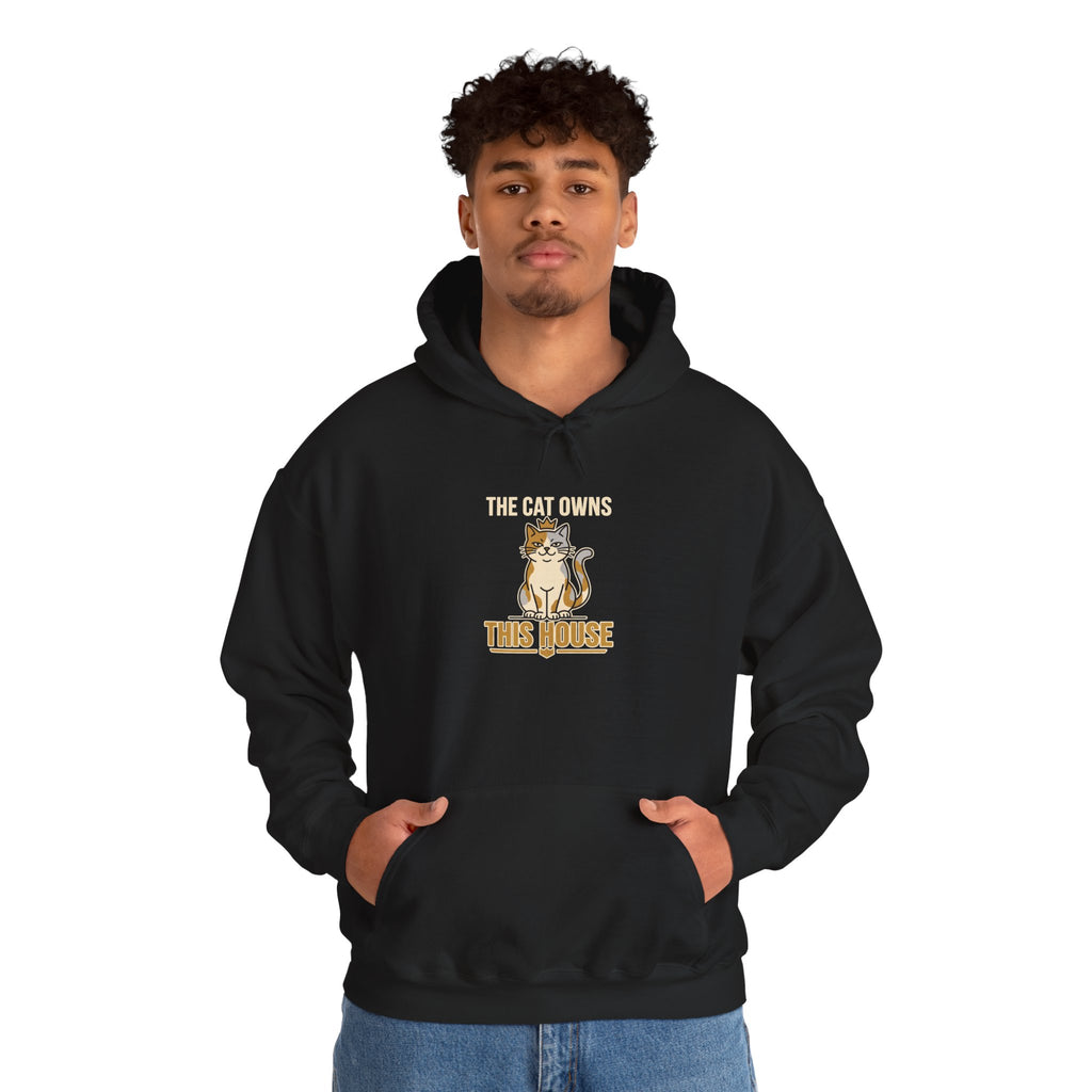 The Cat Owns This House — Cozy Funny Cat Hoodie | Petsy Square