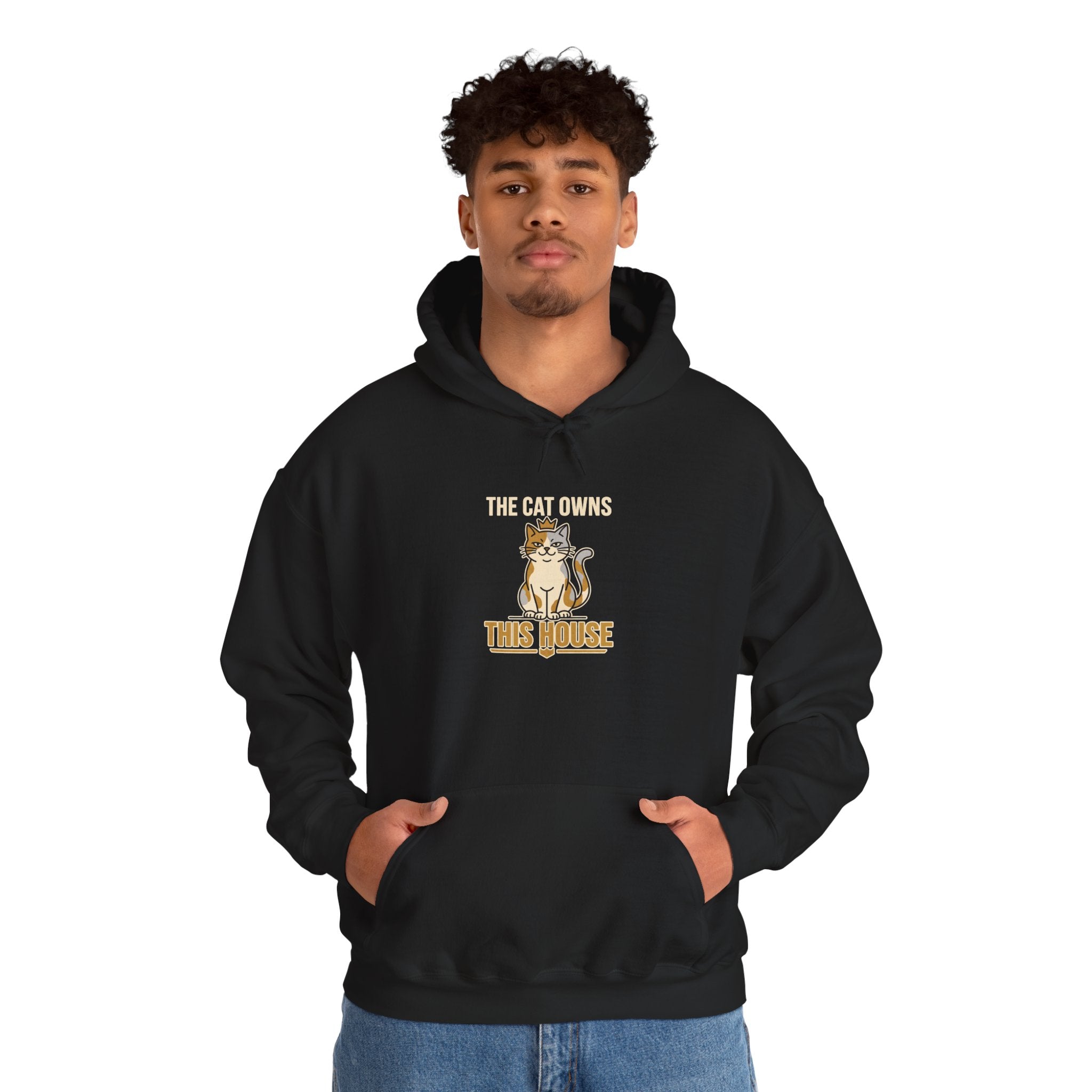 The Cat Owns This House — Cozy Funny Cat Hoodie | Petsy Square