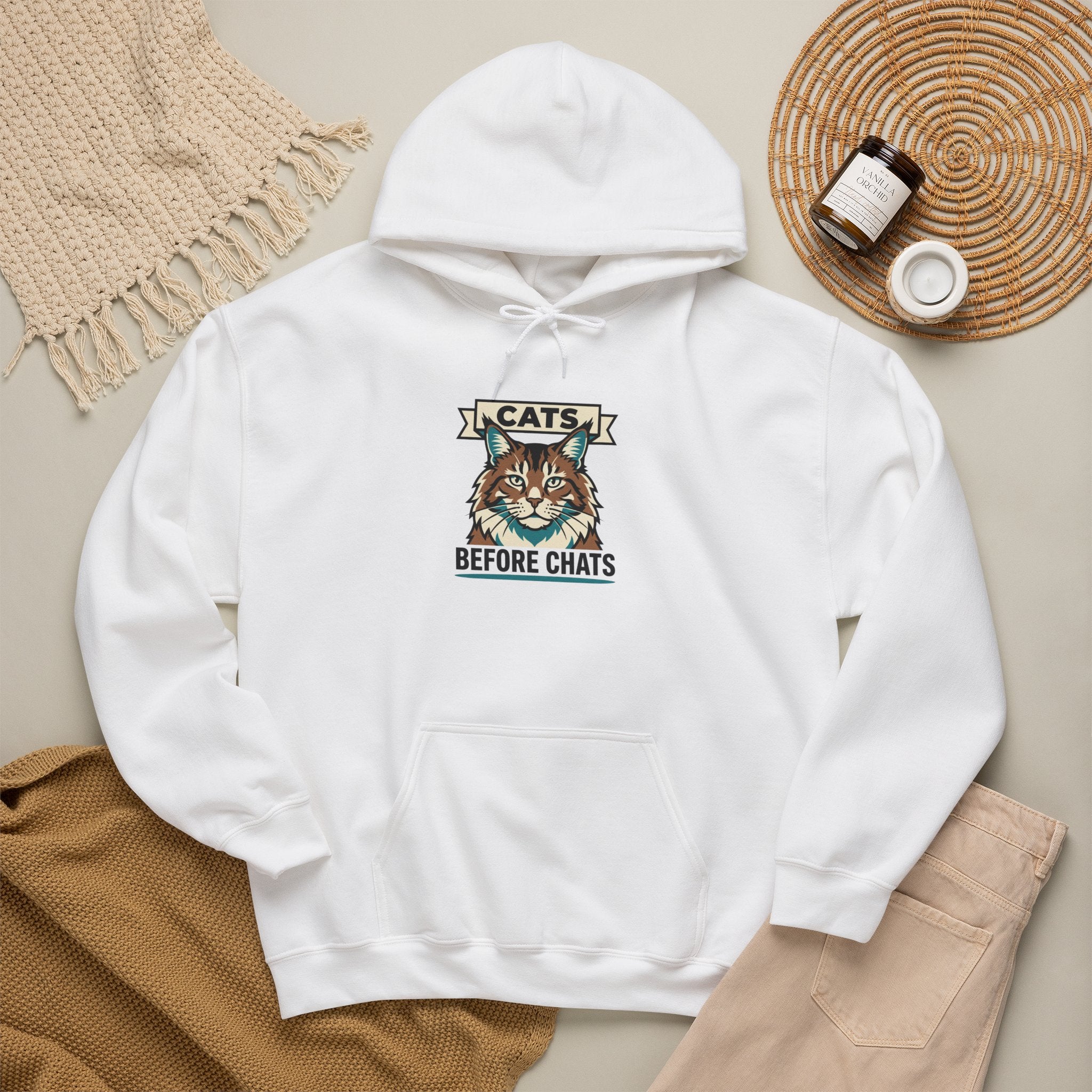 Cats Before Chats — Cozy Introvert Cat Lover Hoodie | Petsy Square