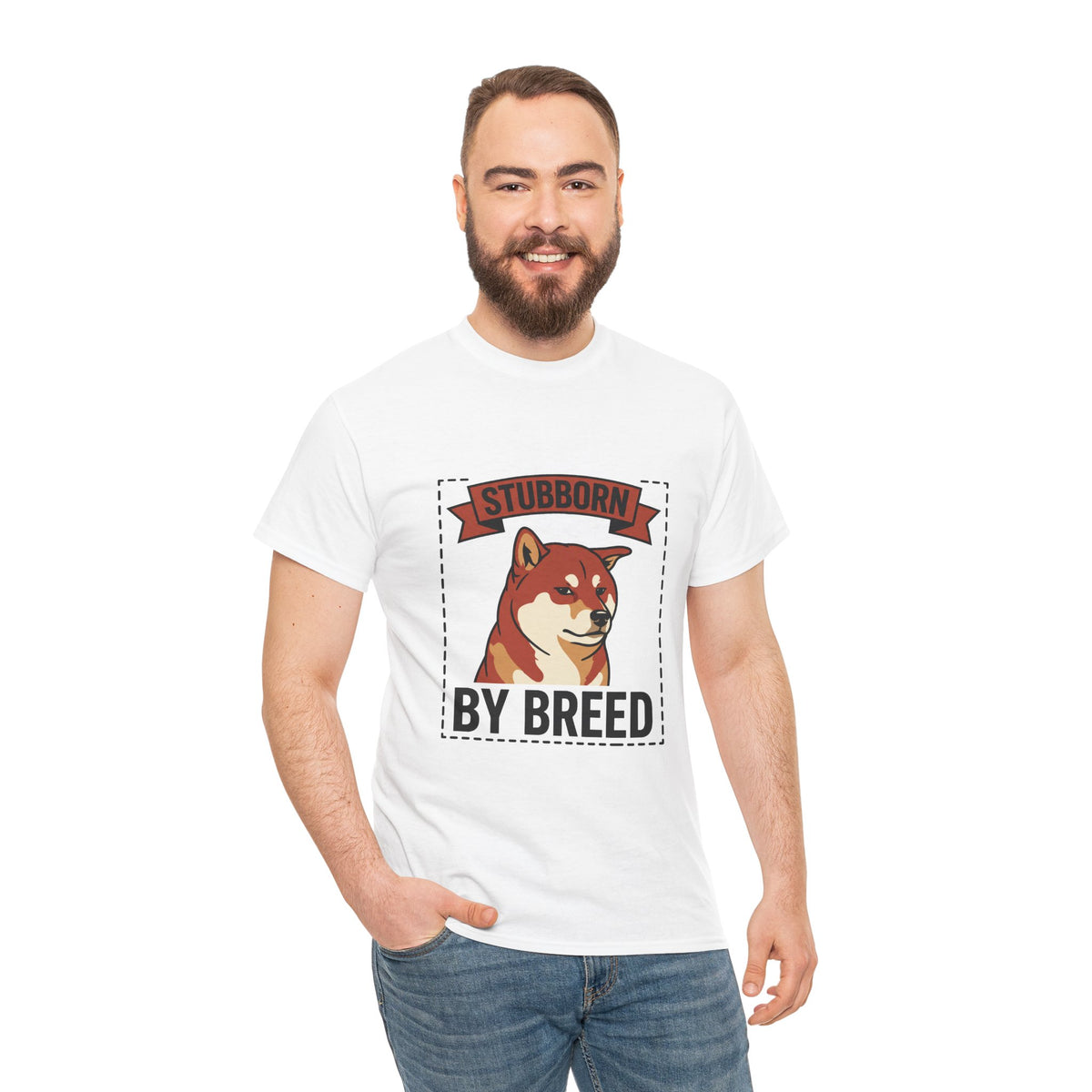 Stubborn By Breed — Funny Shiba Inu Tee | Petsy Square
