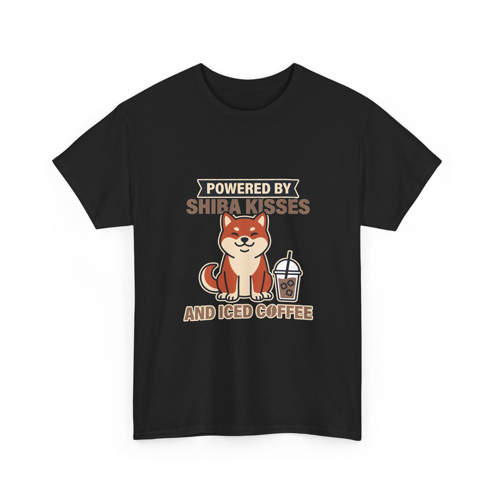Powered By Shiba Kisses And Iced Coffee — Funny Dog Tee | Petsy Square