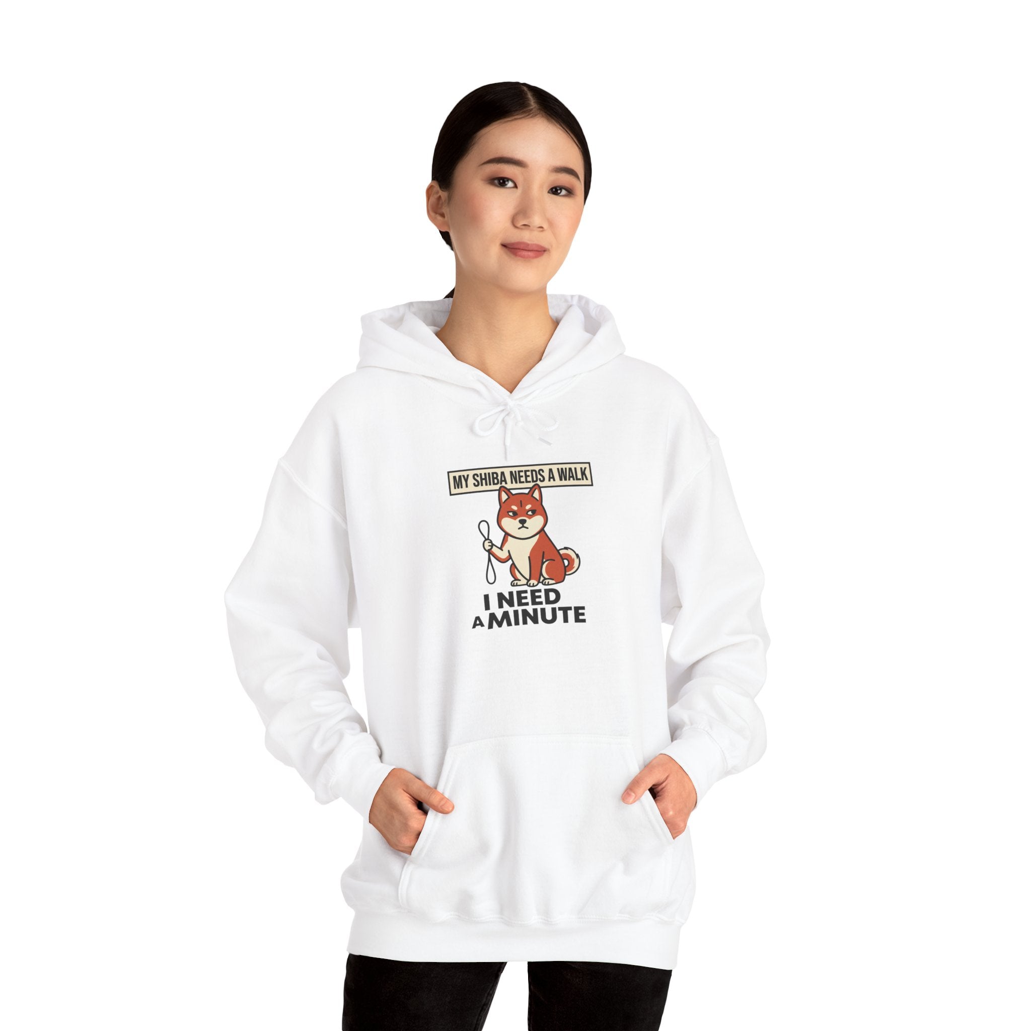 My Shiba Needs A Walk I Need A Minute — Cozy Dog Hoodie | Petsy Square