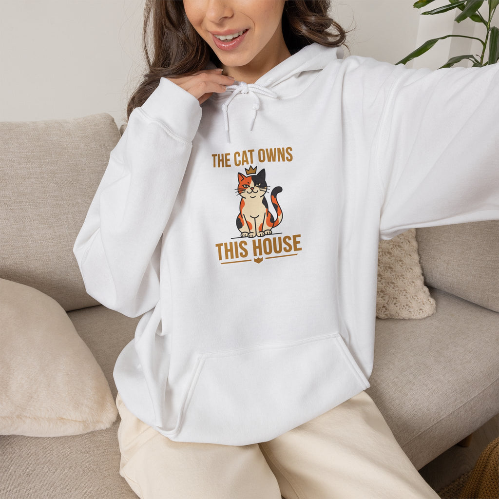The Cat Owns This House — Cozy Funny Cat Hoodie | Petsy Square